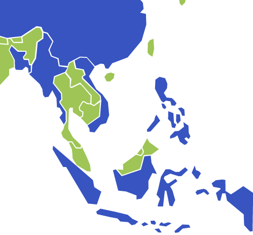 Karte - Schwerpunktländer des KAAD in Asien